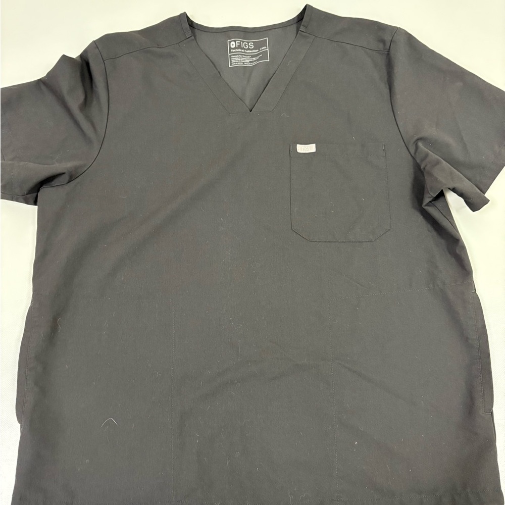 FIGS Black V-Neck Scrub Top